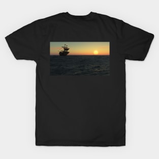 Sunset Sailors,Treasures of the Seven Seas T-Shirt